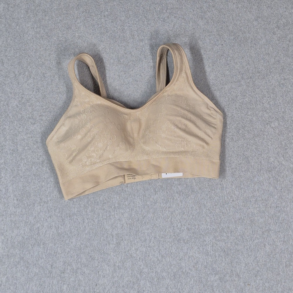 Bali Women Bra Small Beige T Shirt Wireless Lightly Lined READ